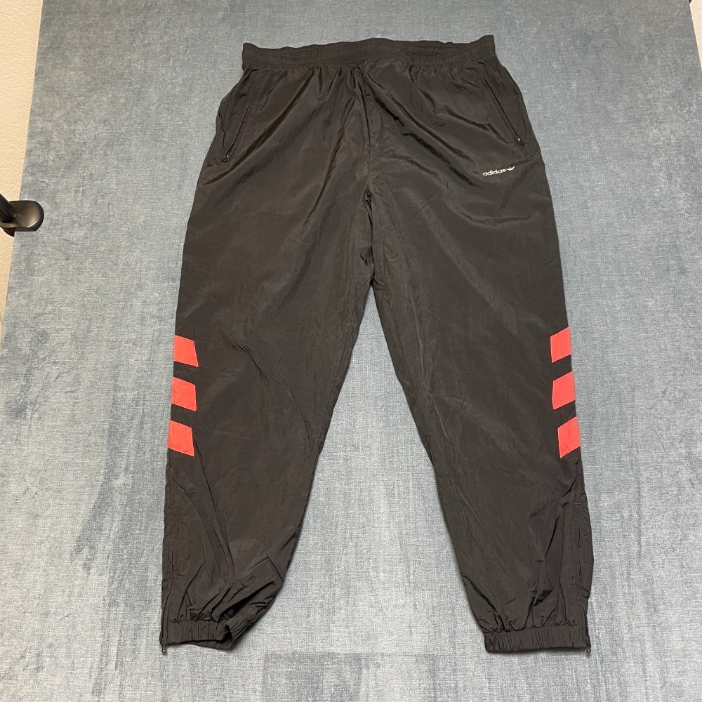 Adidas Joggers Pants Mens 36x29 Black Performance Athletic Ankle Zip Tapered Leg